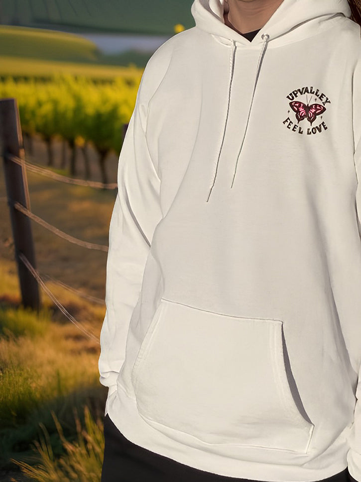 White Hoodie Front Logo